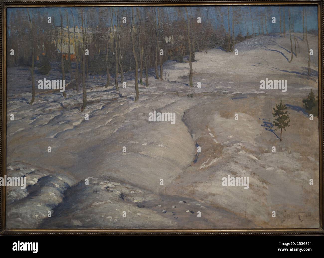 Vilhelms Purvitis (1872-1945). Peintre letton. Paysage d'hiver (mars soir), env. 1900. Huile sur toile (101,5 x 143,7 cm). Musée national d'Art de Lettonie Riga, Lettonie. Banque D'Images