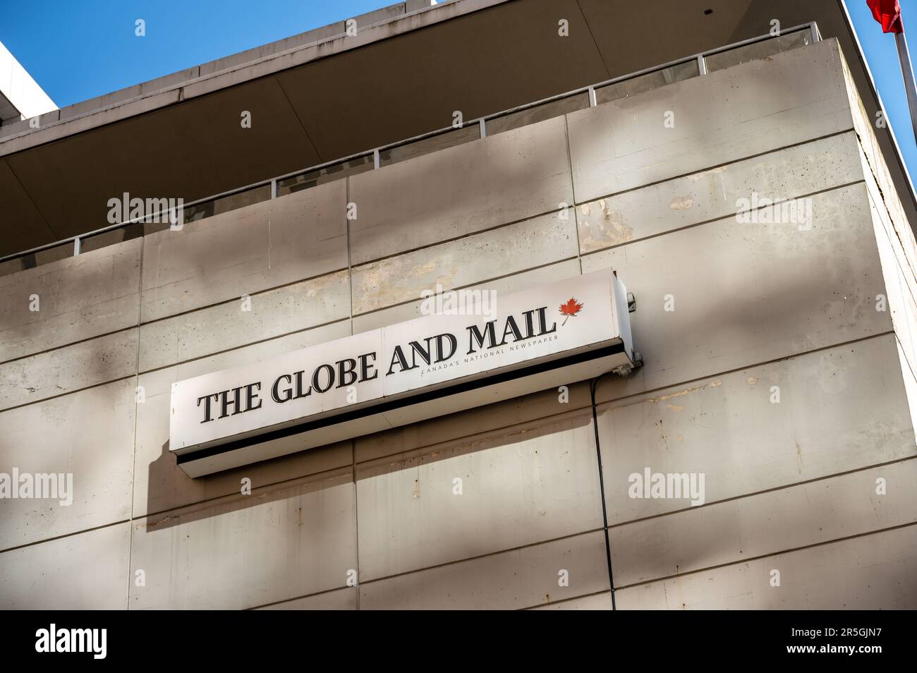 Vancouver (Colombie-Britannique) - 26 mai 2023 : signalisation pour le Globe and Mail. Banque D'Images