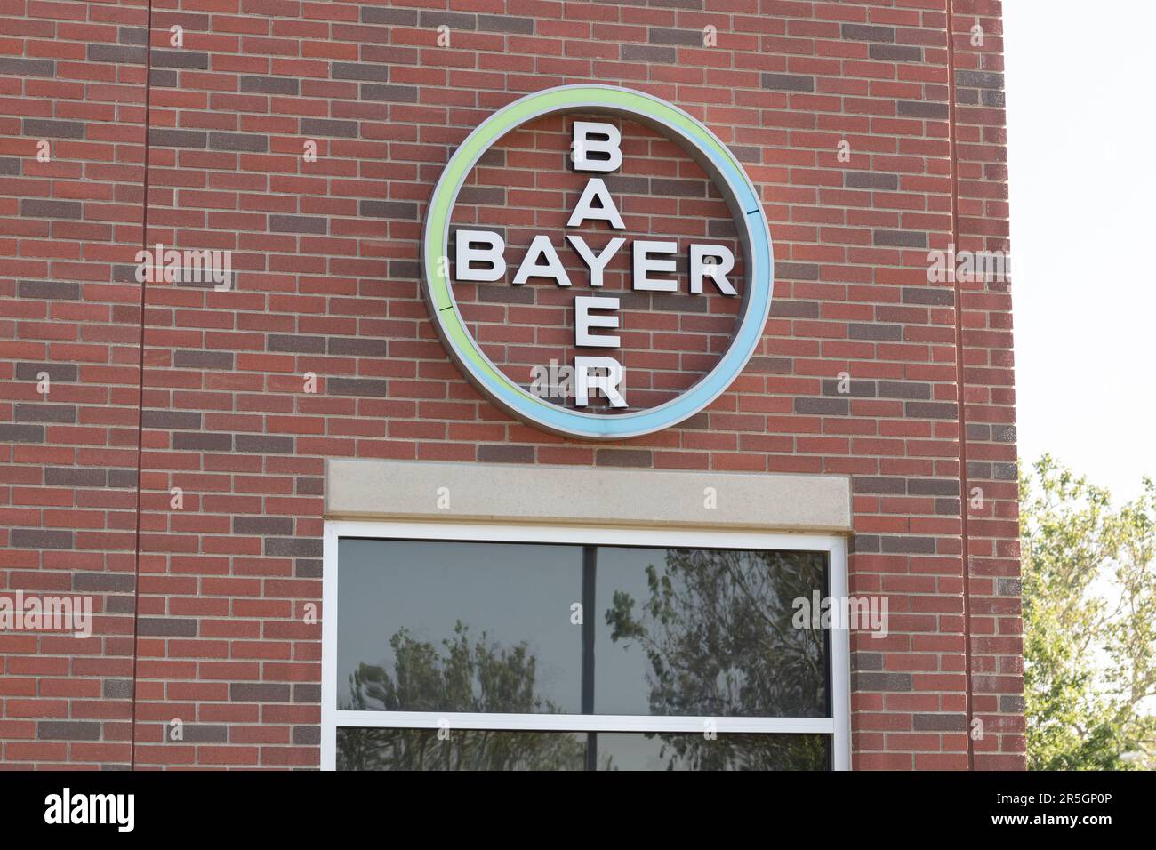 Champaign - Circa juin 2023: Bayer Crop Science innovation Centre. Bayer AG est une société pharmaceutique et spécialisée dans les sciences de la vie. Banque D'Images