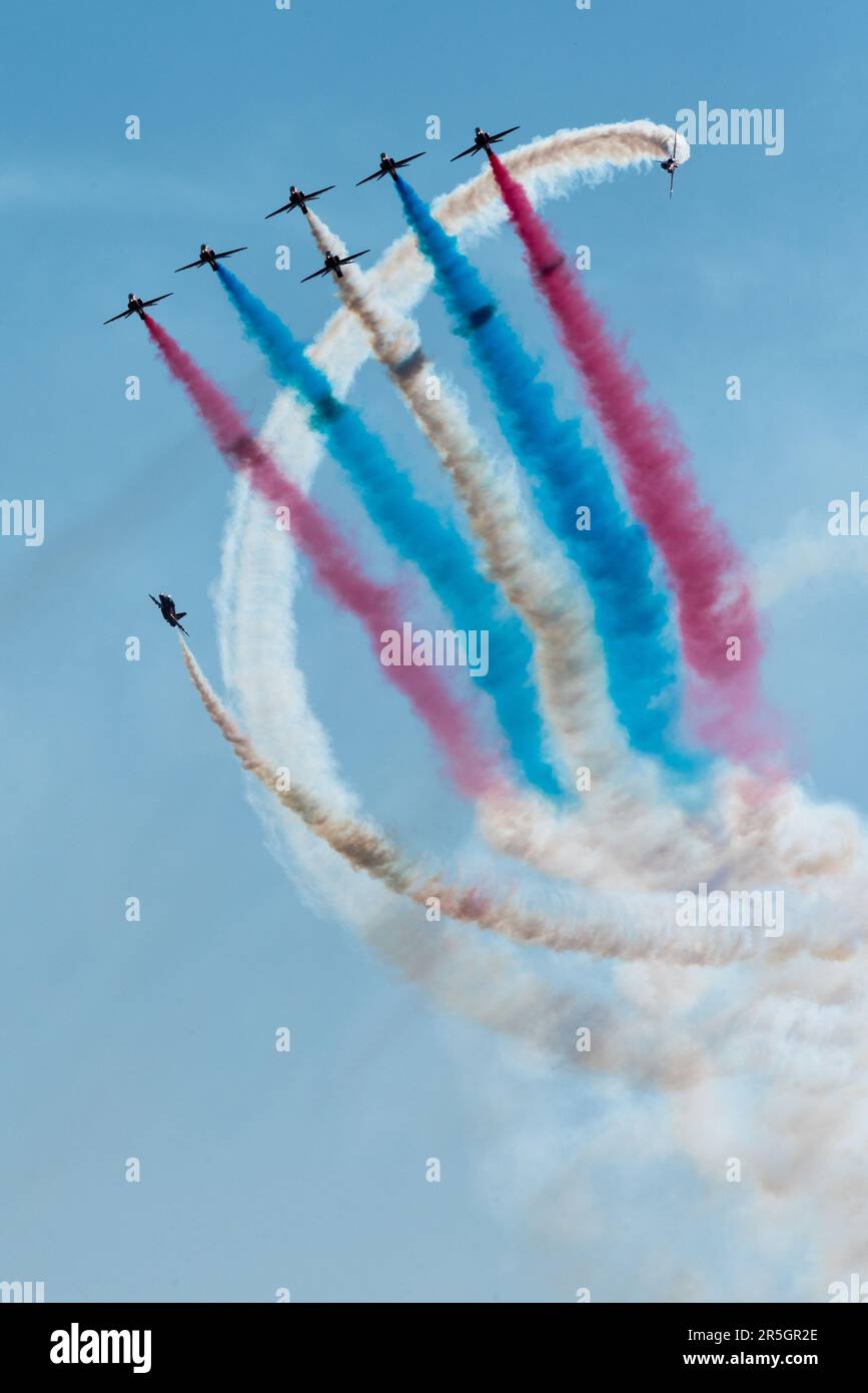 L'équipe de la RAF Red Arches Aerobatic au Midlands Air Festival 2023 Banque D'Images