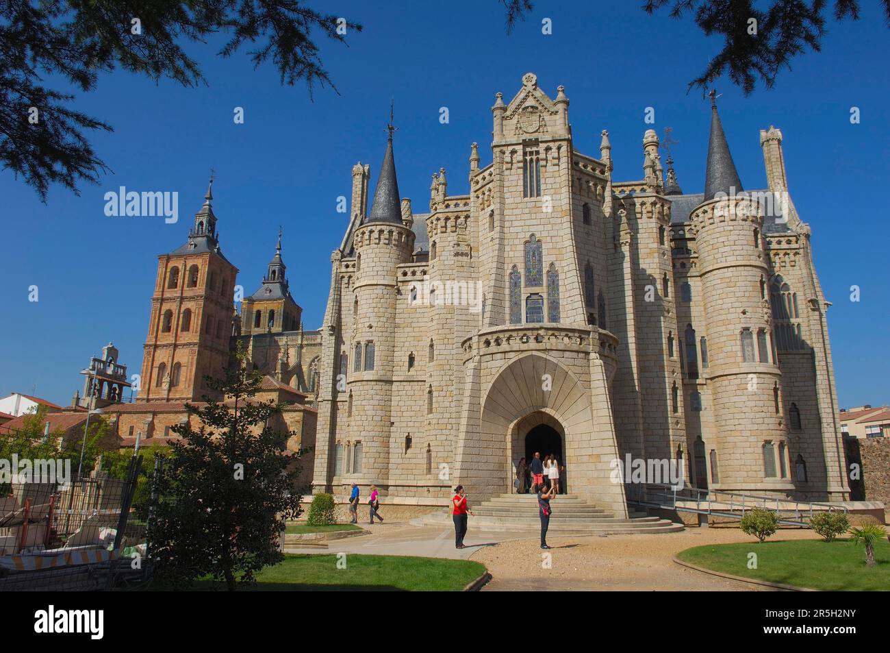 Astorga, Palais Gaudi maintenant Museun des voies, Palais épiscopal, via de la plata, Ruta de la plata, province de Leon, Castilla y Leon, Camino de Banque D'Images