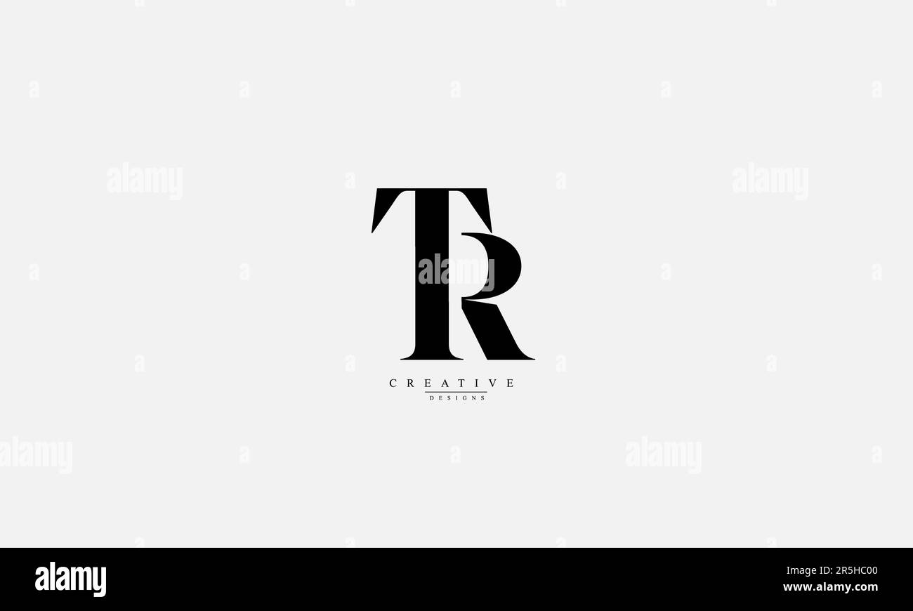 Lettres de l'alphabet initiales Monogram logo TR RT T R. Illustration de Vecteur