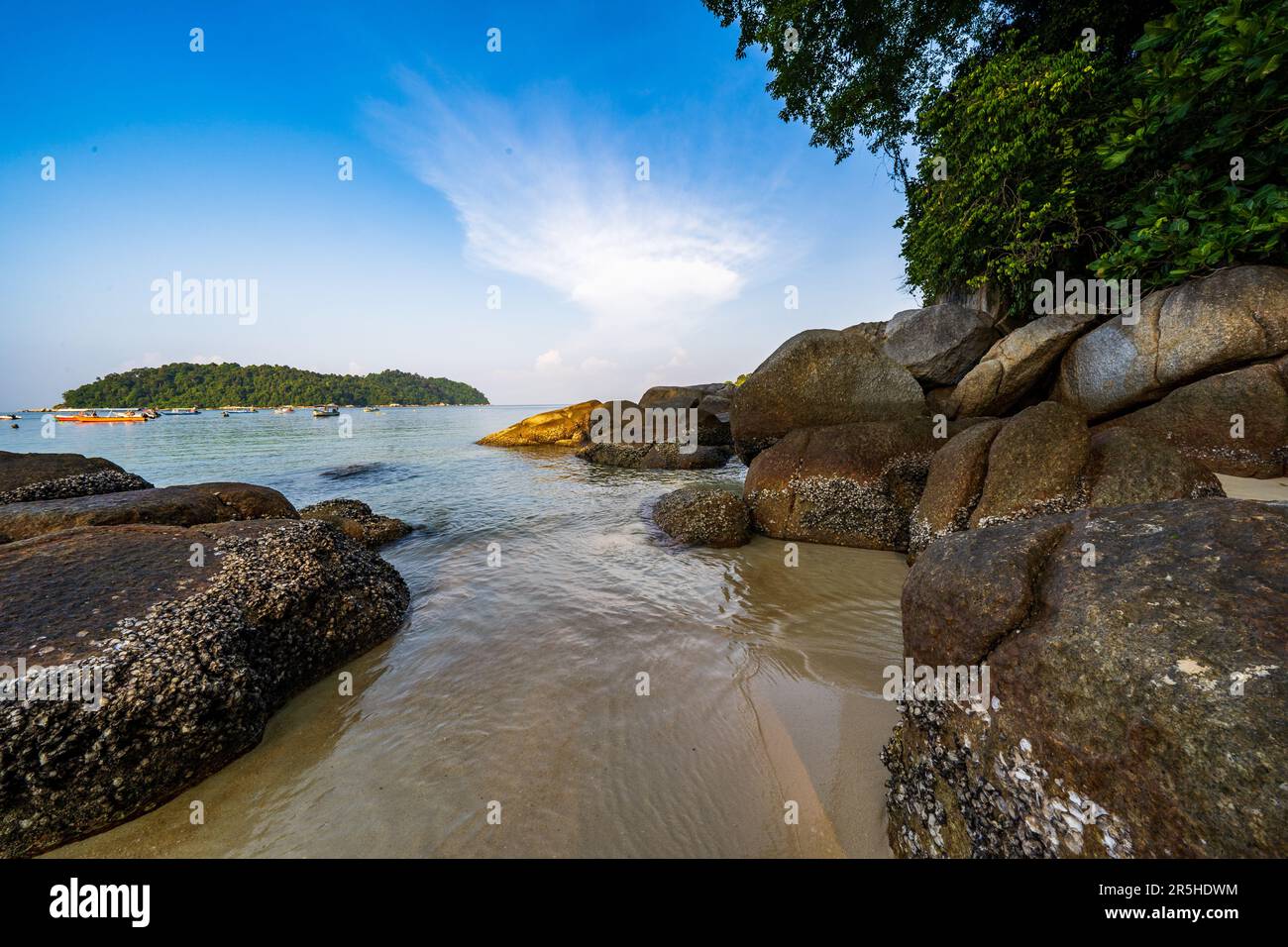 Belle plage sur l'île de Pangkor Banque D'Images