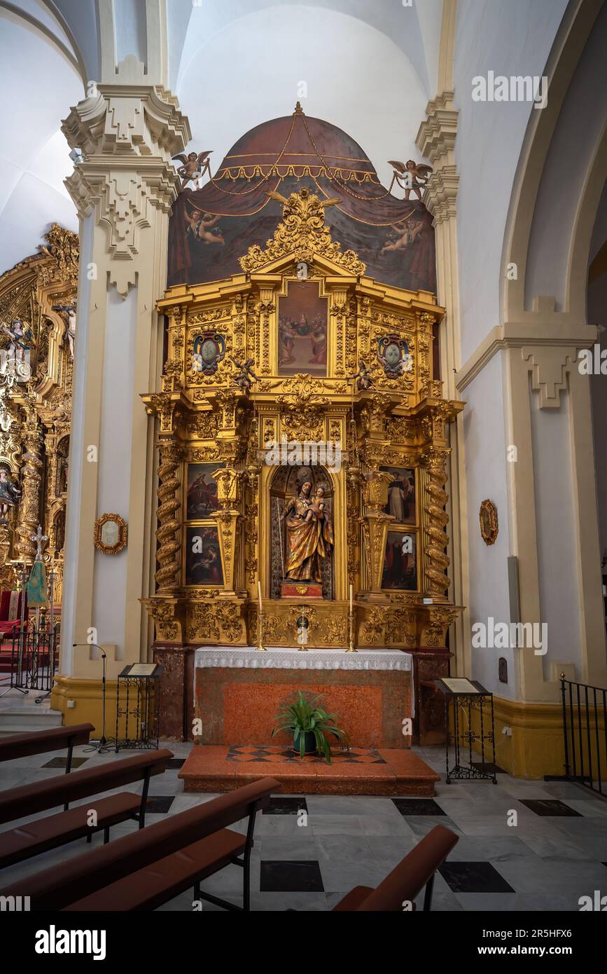 Retatable de l'Evangile (Retablo del Evangelio) à l'Eglise de San Andres - route des Eglises de Fernandes - Cordoue, Andalousie, Espagne Banque D'Images