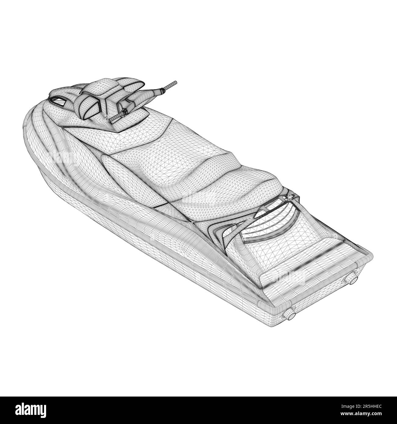 Cadre de scooter des eaux à partir de lignes noires isolées sur fond blanc. Vue isométrique. 3D. Illustration vectorielle. Illustration de Vecteur