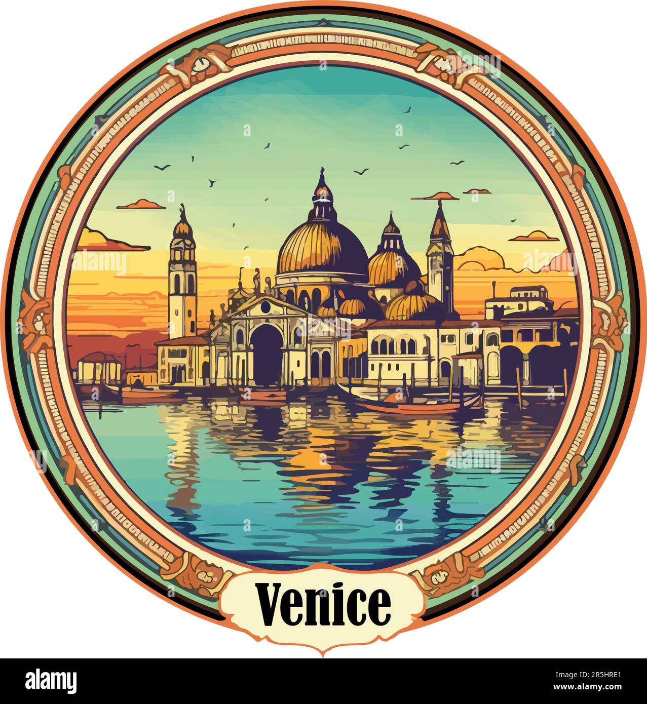 Aimant Frigo 3D Venise - Cœur Saint-Marc Gondoles | Résine 7x6.5cm | Décoration Italie Souvenir