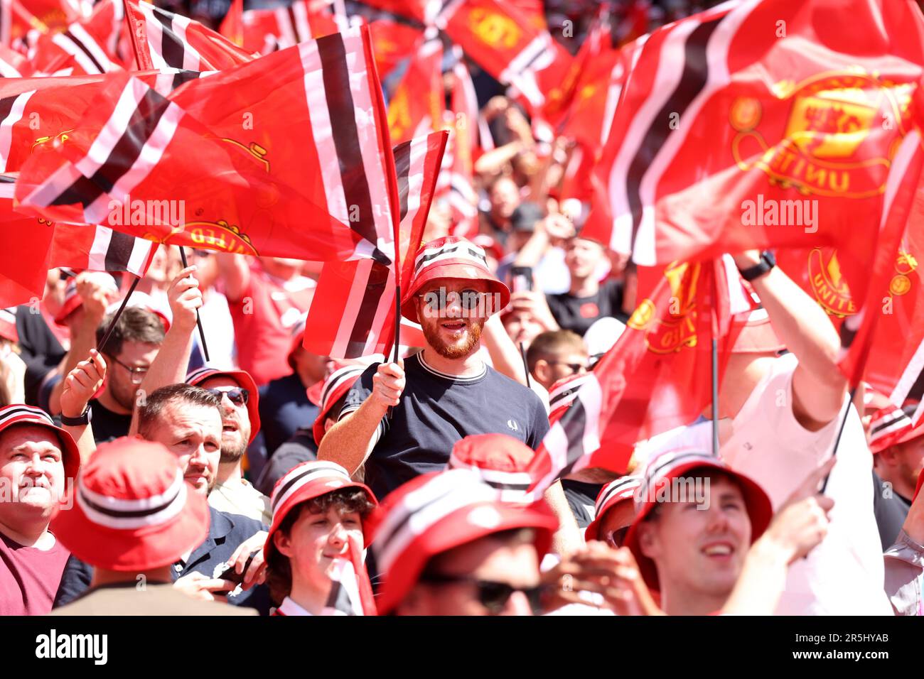 Londres, Royaume-Uni. 03rd juin 2023. Le 3rd juin 2023, Man Utd a accueilli les drapeaux de la finale de la coupe Emirates FA Manchester City et Manchester United au stade Wembley, Londres, Royaume-Uni. Crédit : Paul Marriott/Alay Live News Banque D'Images