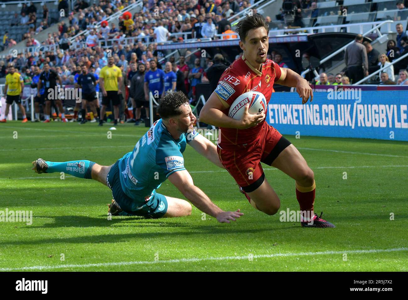 Newcastle, Royaume-Uni. 03rd juin 2023. Betfred Super League Rugby, week-end magique, St James Park, Newcastle, samedi 3rd juin 2023, les Dragons catalans gagnent Wigan Warriors, score de 46 à 22, crédit britannique : Robert Chambers/Alay Live News Banque D'Images