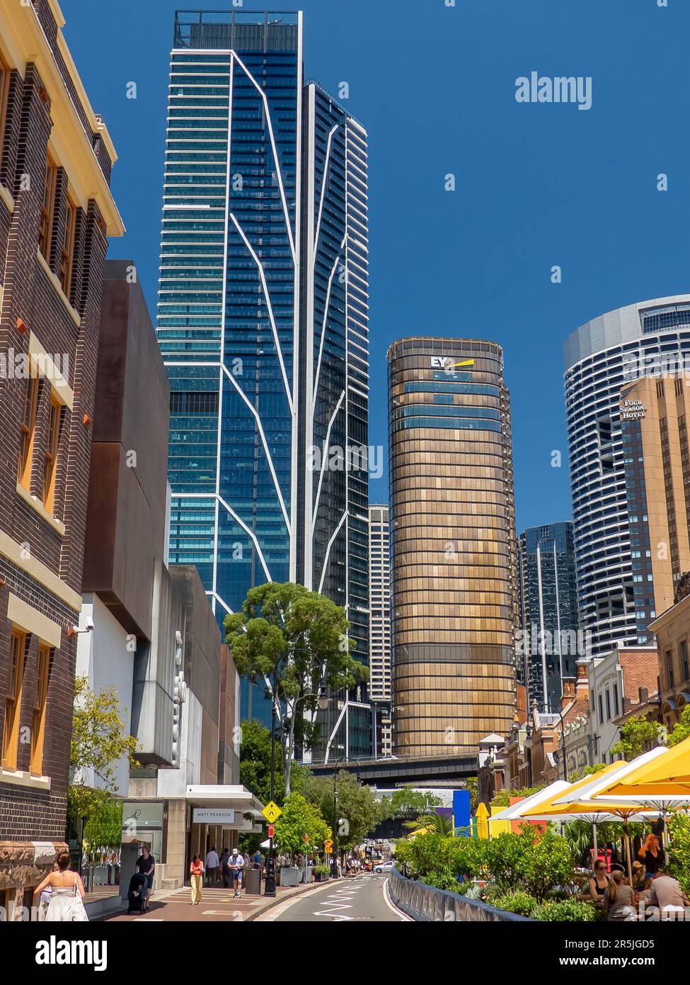 Le quartier « The Rocks » de Sydney, où vous trouverez des bars et des restaurants. Banque D'Images