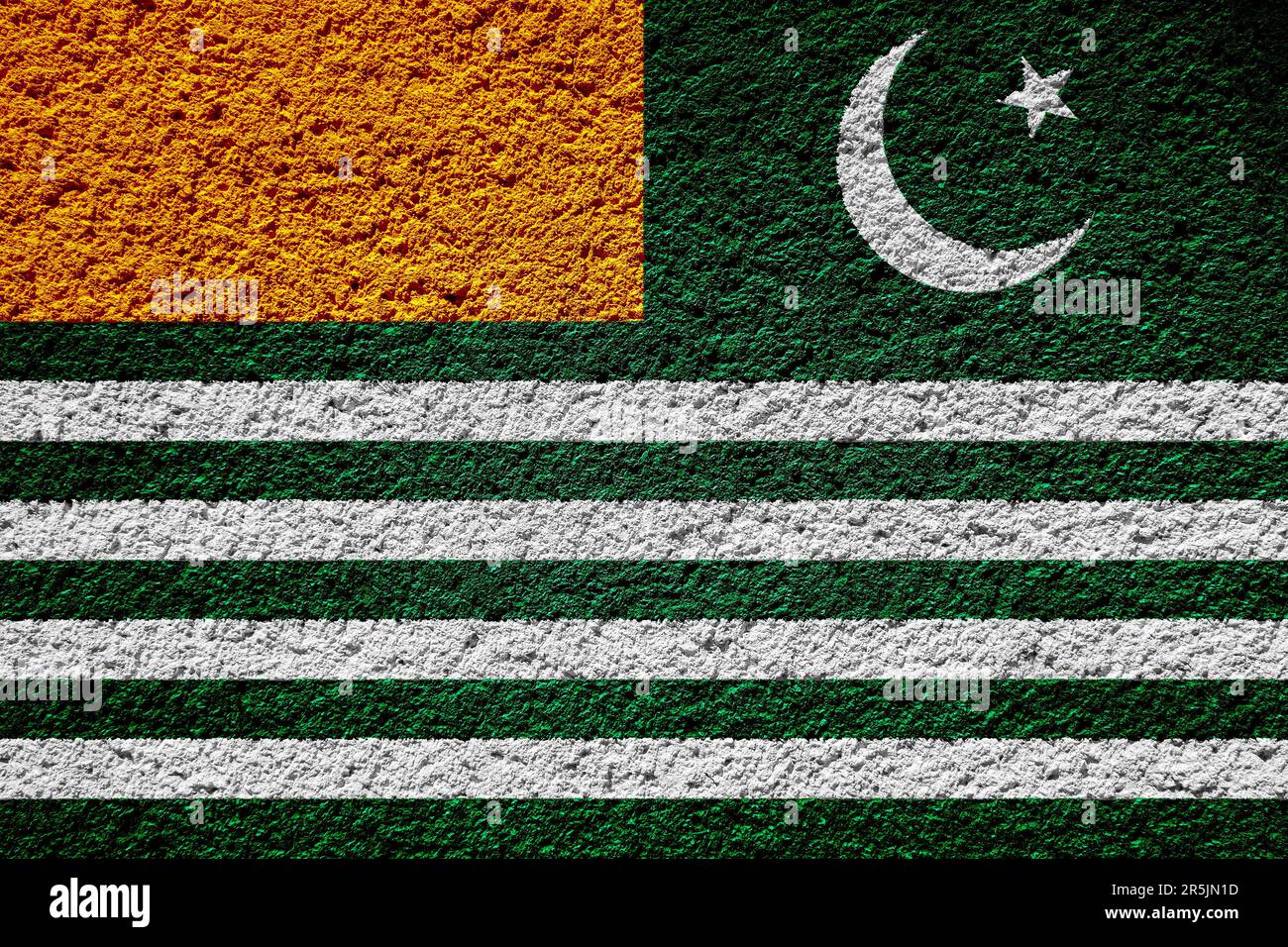 Drapeau de l'Azad Cachemire sur un fond texturé. Collage de concept. Banque D'Images