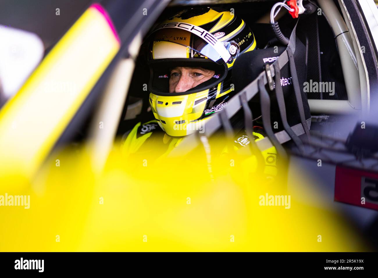 Le Mans, France. 04th juin 2023. SCHIAVONI Claudio (ita), Lynx de fer, Porsche 911 RSR - 19, portrait pendant la journée d'essai des 24 heures du Mans 2023 sur le circuit des 24 heures du Mans sur 4 juin 2023 au Mans, France - photo Joao Filipe/DPPI crédit: DPPI Media/Alay Live News Banque D'Images