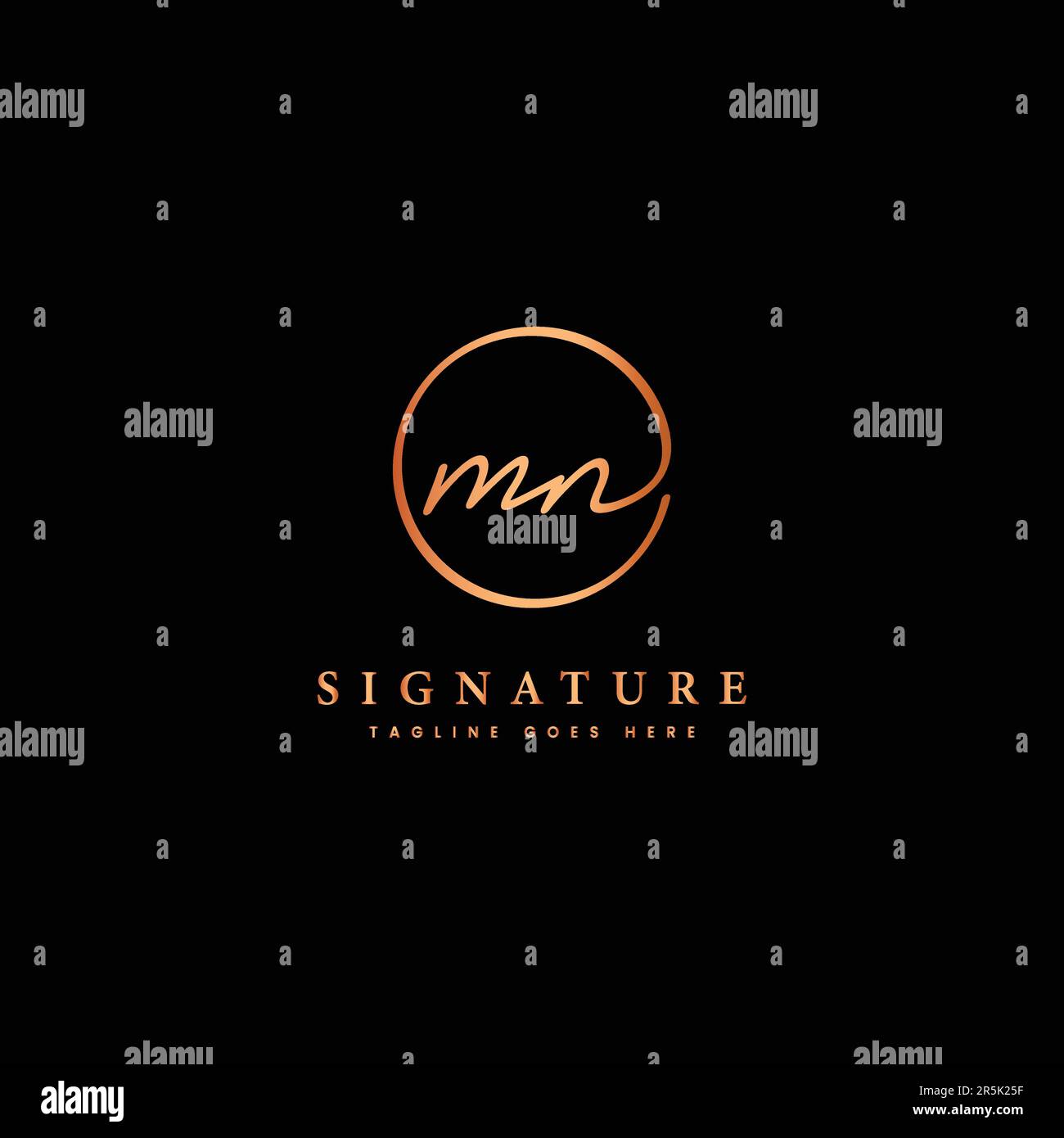 M, N, MN lettre initiale manuscrite et logo vectoriel de signature. Modèle d'entreprise en dessin au trait de forme ronde Illustration de Vecteur