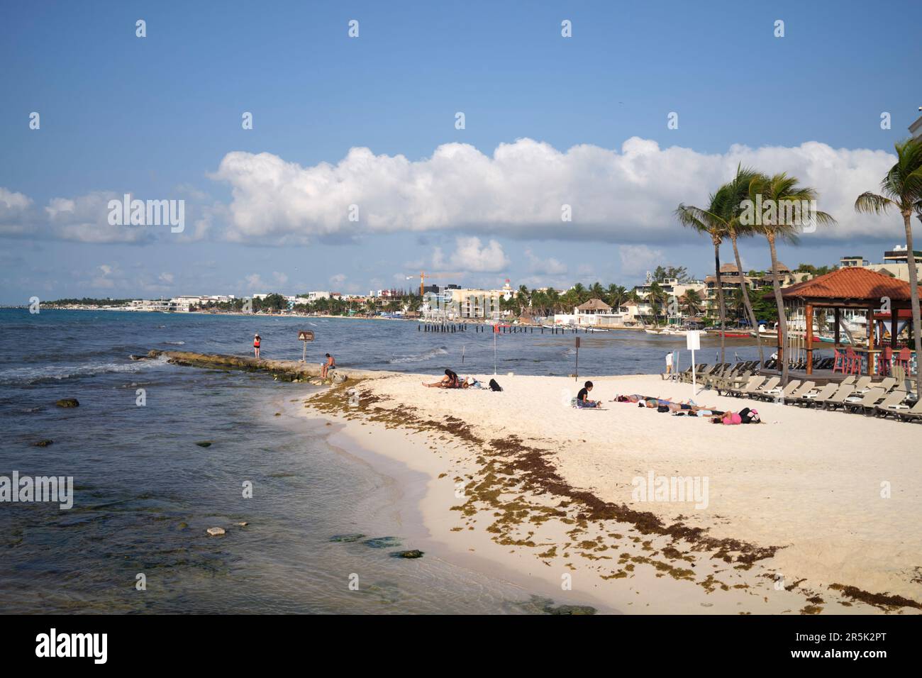 Scène de plage Playa Del Carmen Yucatan Mexique Banque D'Images