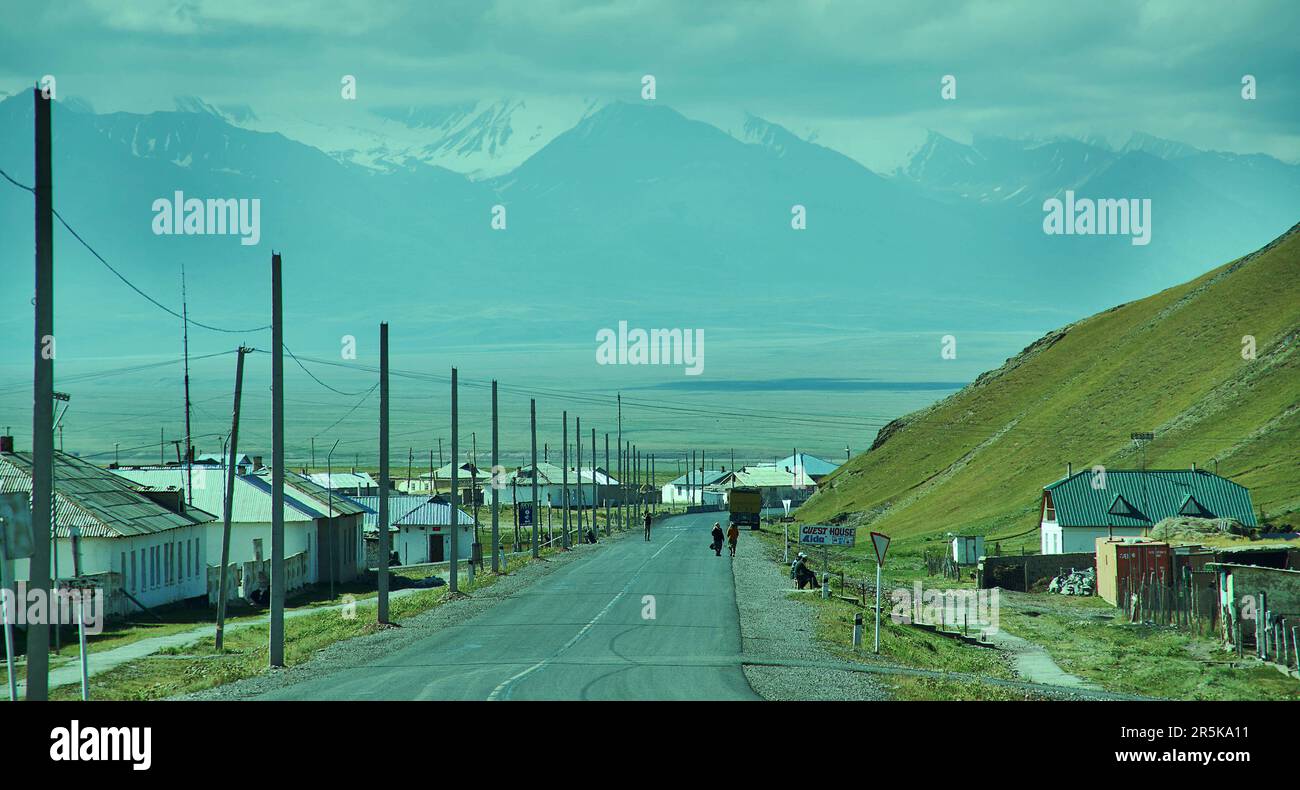 Village Sary-Tash, Kirghizistan Chon-Alai valley. 2 août 2018 Banque D'Images