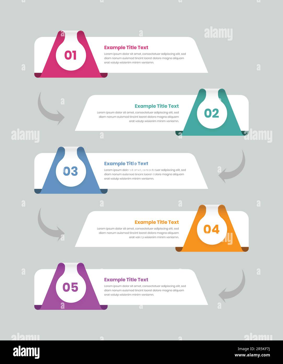 Stratégie métier et étapes de présentation des données conception de modèle d'infographie avec numéro et forme abstraite Illustration de Vecteur
