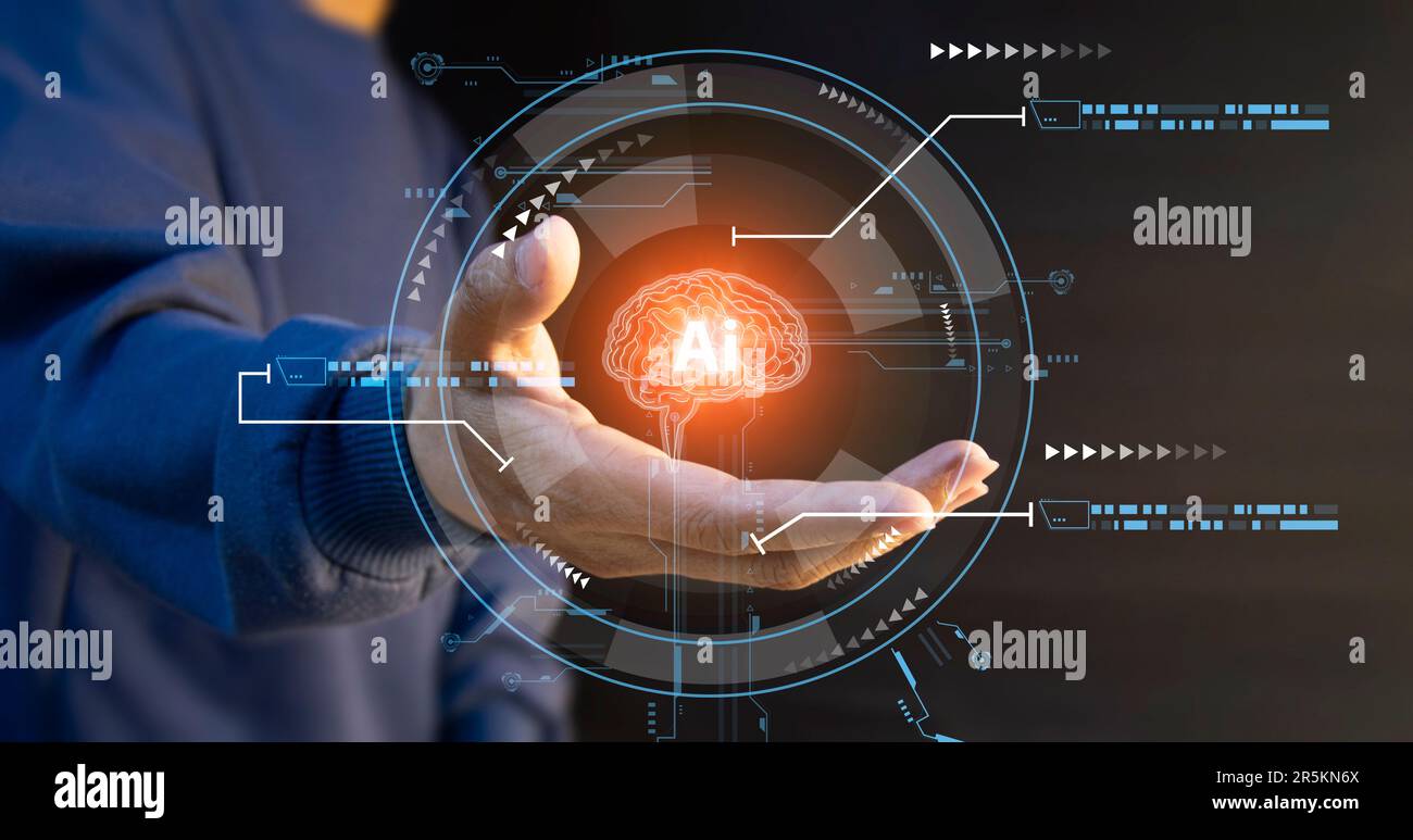 Concepts, développement de l'intelligence artificielle et auto-apprentissage de l'intelligence artificielle. Banque D'Images