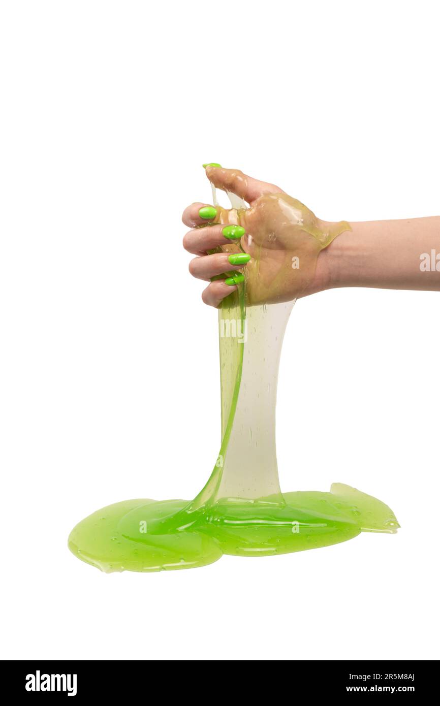 Faire Du Slime à La Maison Enfant étirant Le Concept De Bricolage De Slime  Coloré