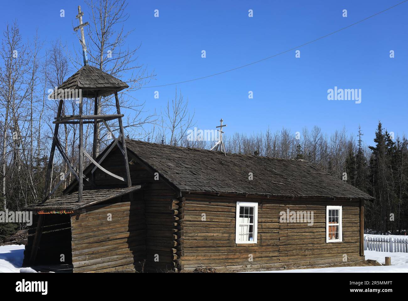 Eglise du village d'Eklutna Banque D'Images