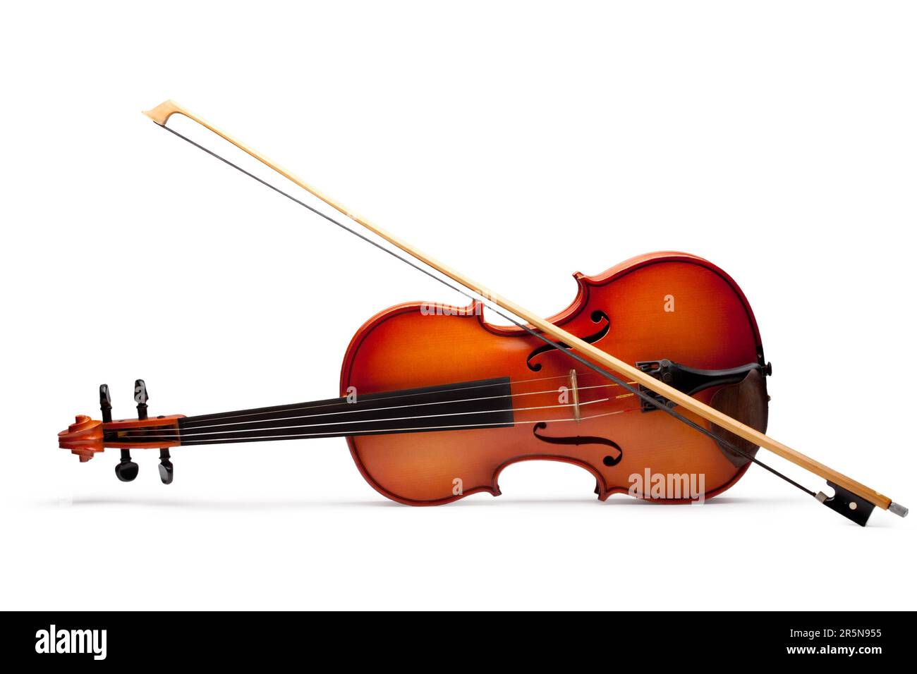 Violon sur fond blanc Banque D'Images