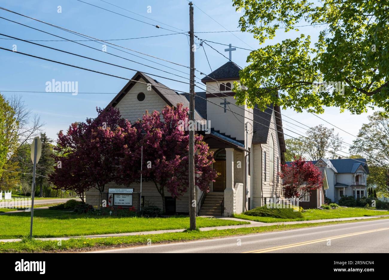 L'United Methodist Church on Race Street à Sugar Grove, Pennsylvanie, États-Unis Banque D'Images