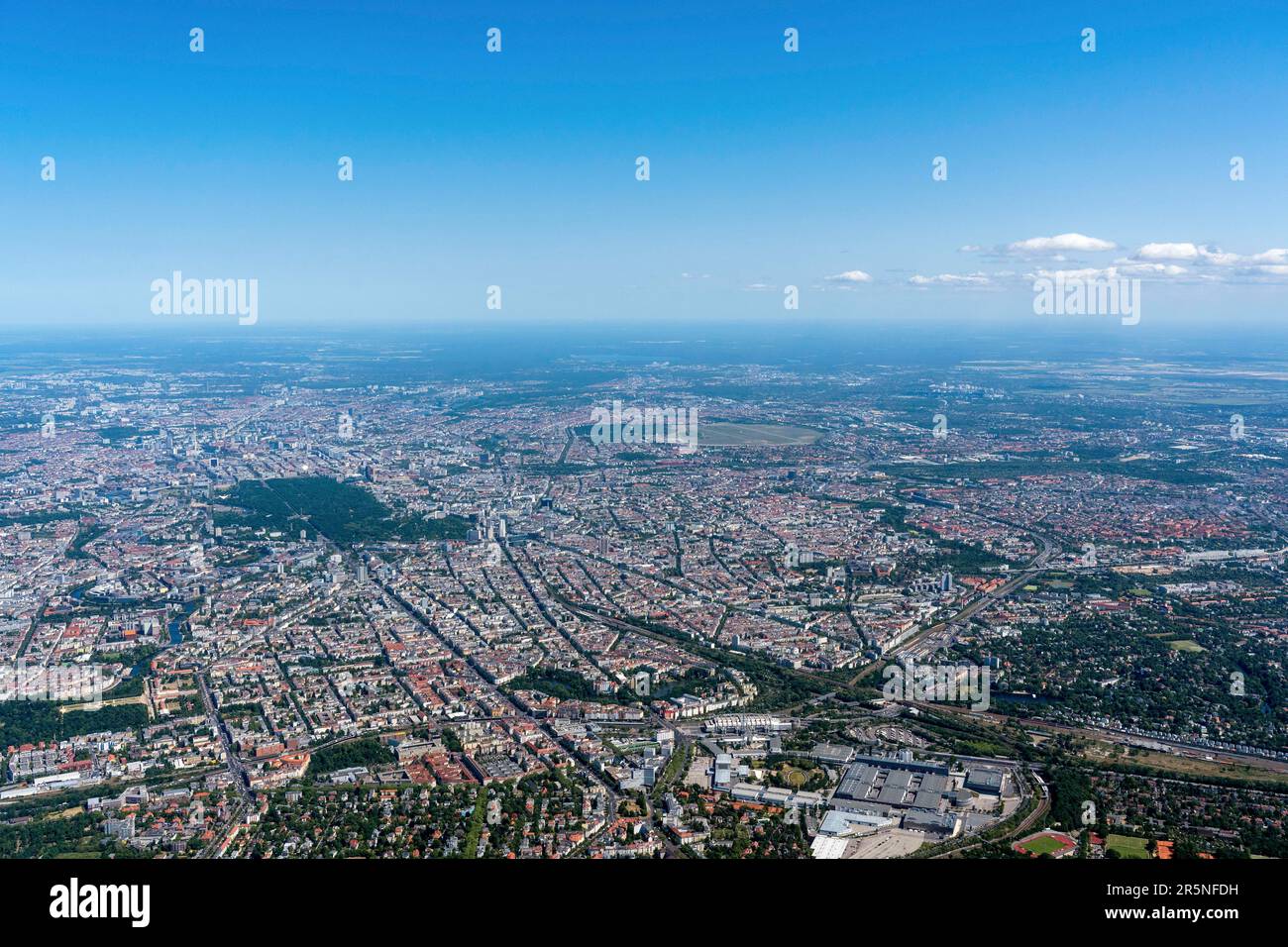 Vue aérienne de Berli, d'ouest en est, capitale, Berlin, Allemagne Banque D'Images