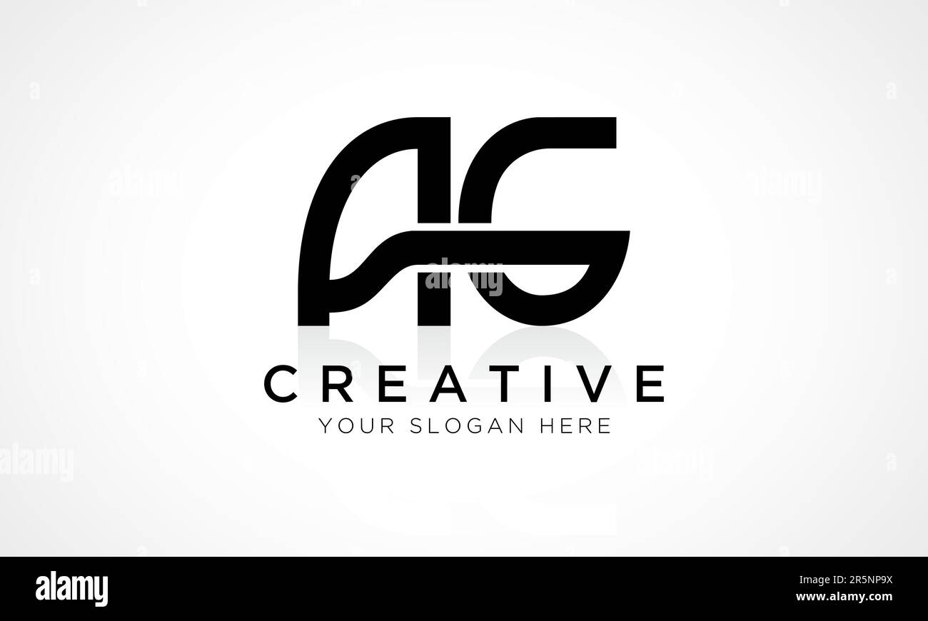 Modèle vectoriel de logo lettre AG. Lettre initiale de l'alphabet logo AG avec brillant Reflection Business Illustration. Illustration de Vecteur