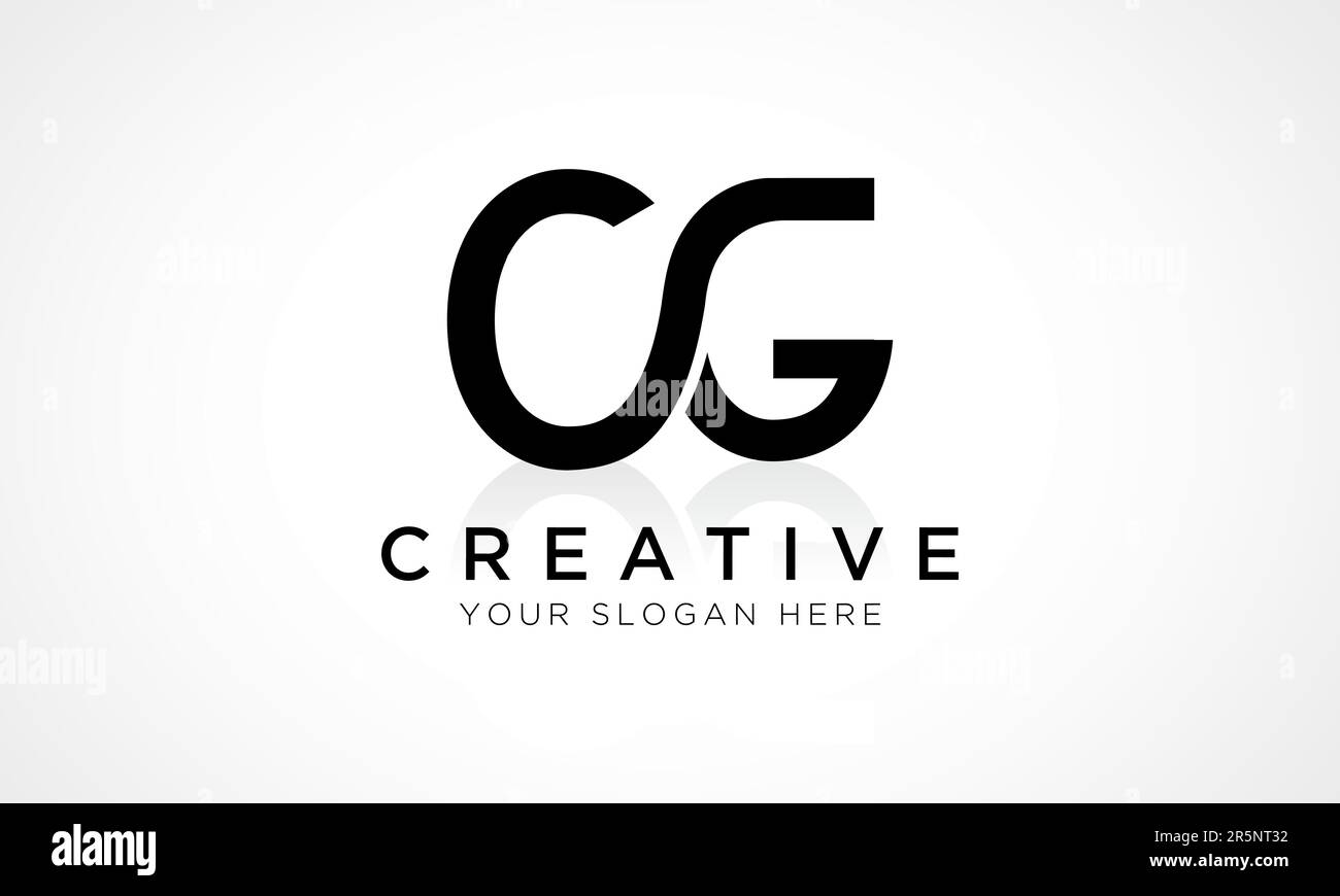 Modèle vectoriel de logo lettre CG. Lettre initiale de l'alphabet logo CG avec brillant Reflection Business Illustration. Illustration de Vecteur