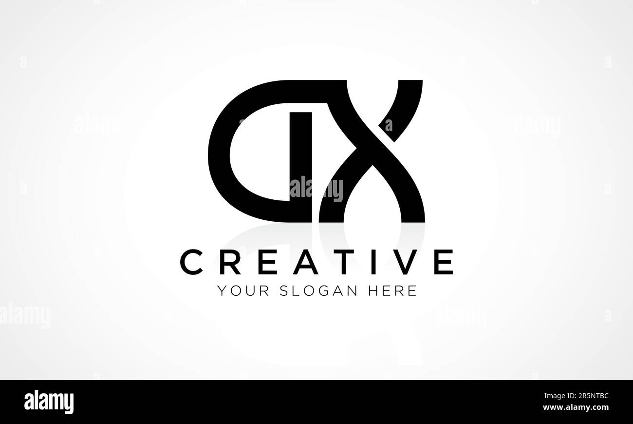 Modèle DX Letter logo Design Vector. Lettre initiale à l'alphabet logo DX avec illustration professionnelle brillante Reflection. Illustration de Vecteur