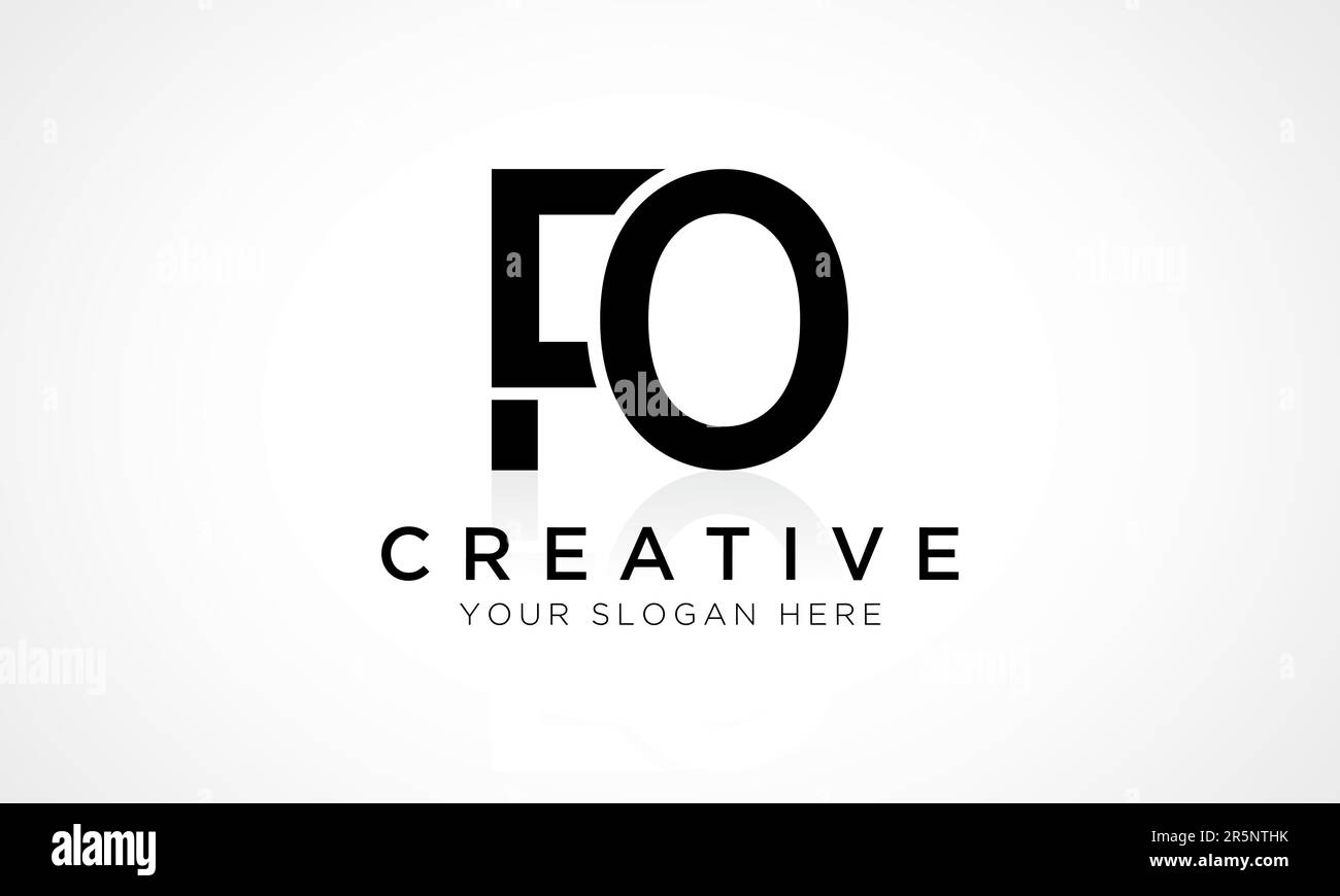 FO modèle vectoriel de logo lettre. Lettre initiale de l'alphabet logo FO avec brillant Reflection Business Illustration. Illustration de Vecteur