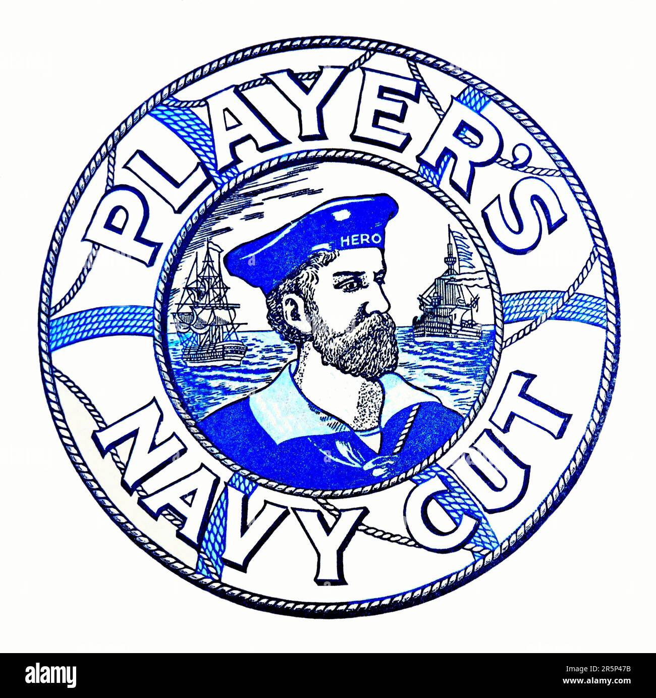 Un logo publicitaire de tabac vintage Player's Navy Cut Banque D'Images