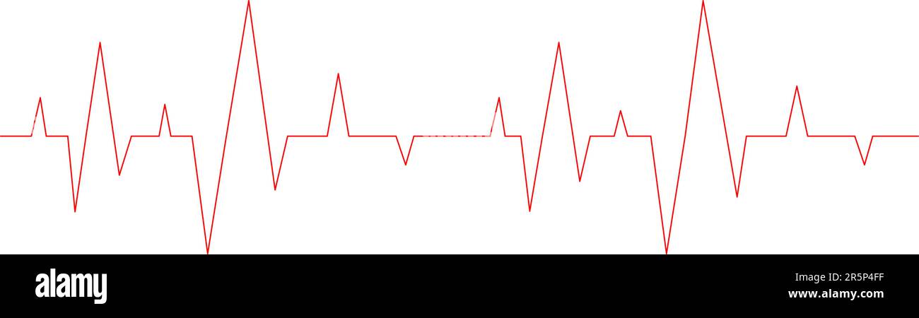Diagramme d'électrocardiogramme. Diagramme de battements cardiaques isolé sur fond blanc. Ligne rouge de rythme cardiaque. Test cardio. Symbole de l'hôpital de cardiologie Illustration de Vecteur