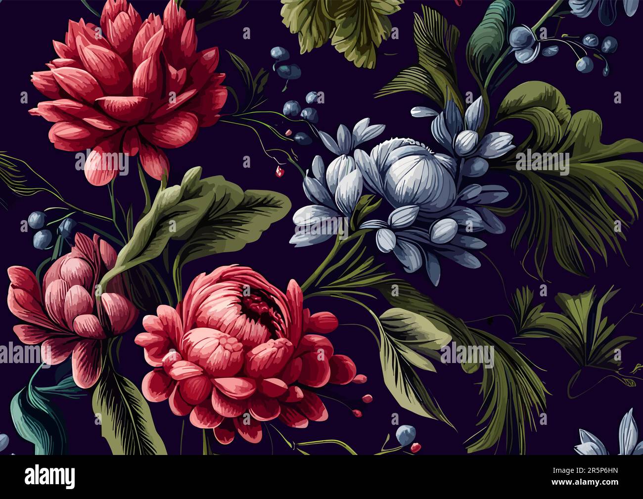 Arrière-plan vectoriel d'art abstrait floral avec pivoine. Illustration de Vecteur