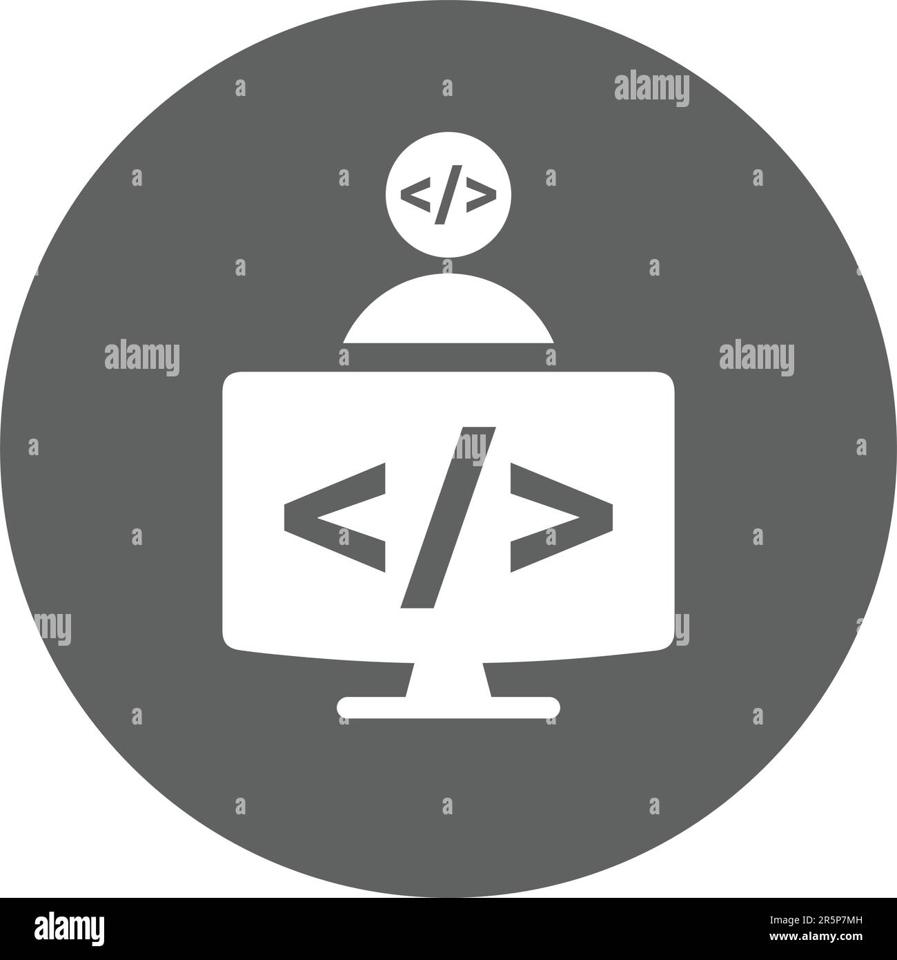 Codeur expert, icône développeur. Utilisation commerciale, fichiers imprimés et présentations, supports promotionnels, Web ou tout type de projet de conception. Illustration de Vecteur