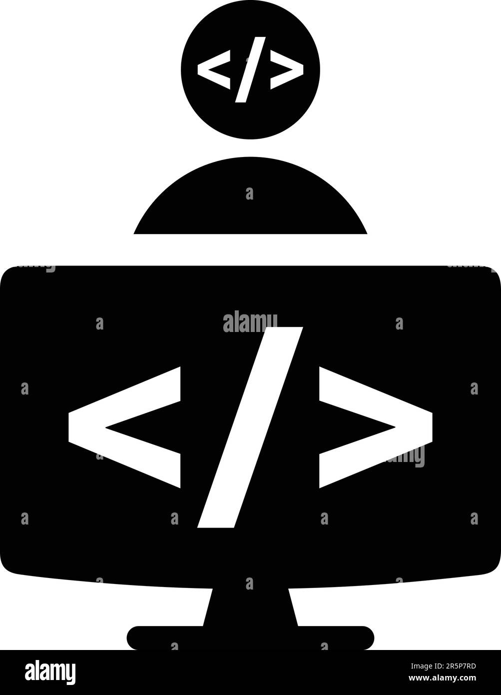 Codeur expert, icône développeur. Utilisation commerciale, fichiers imprimés et présentations, supports promotionnels, Web ou tout type de projet de conception. Illustration de Vecteur