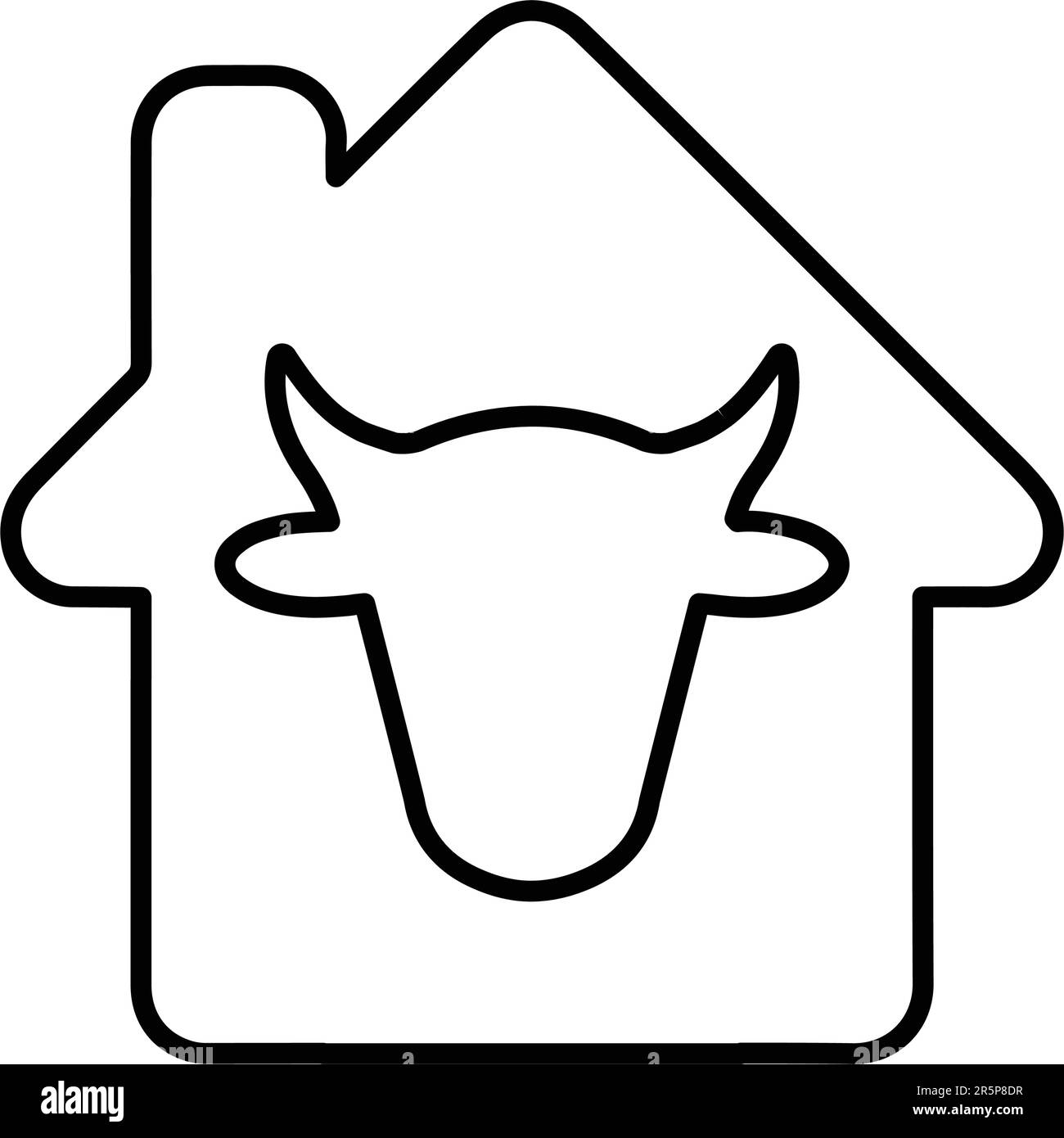 Cowshed Icon - utilisation parfaite pour les fichiers imprimés et les présentations, la conception et le développement de sites Web, de matériel promotionnel, d'illustrations ou de tout type de Illustration de Vecteur