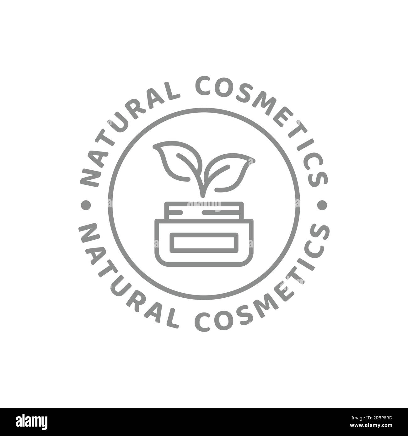 Étiquette de ligne vectorielle de cosmétiques naturels. Badge contour crème ou lotion cosmétique. Illustration de Vecteur