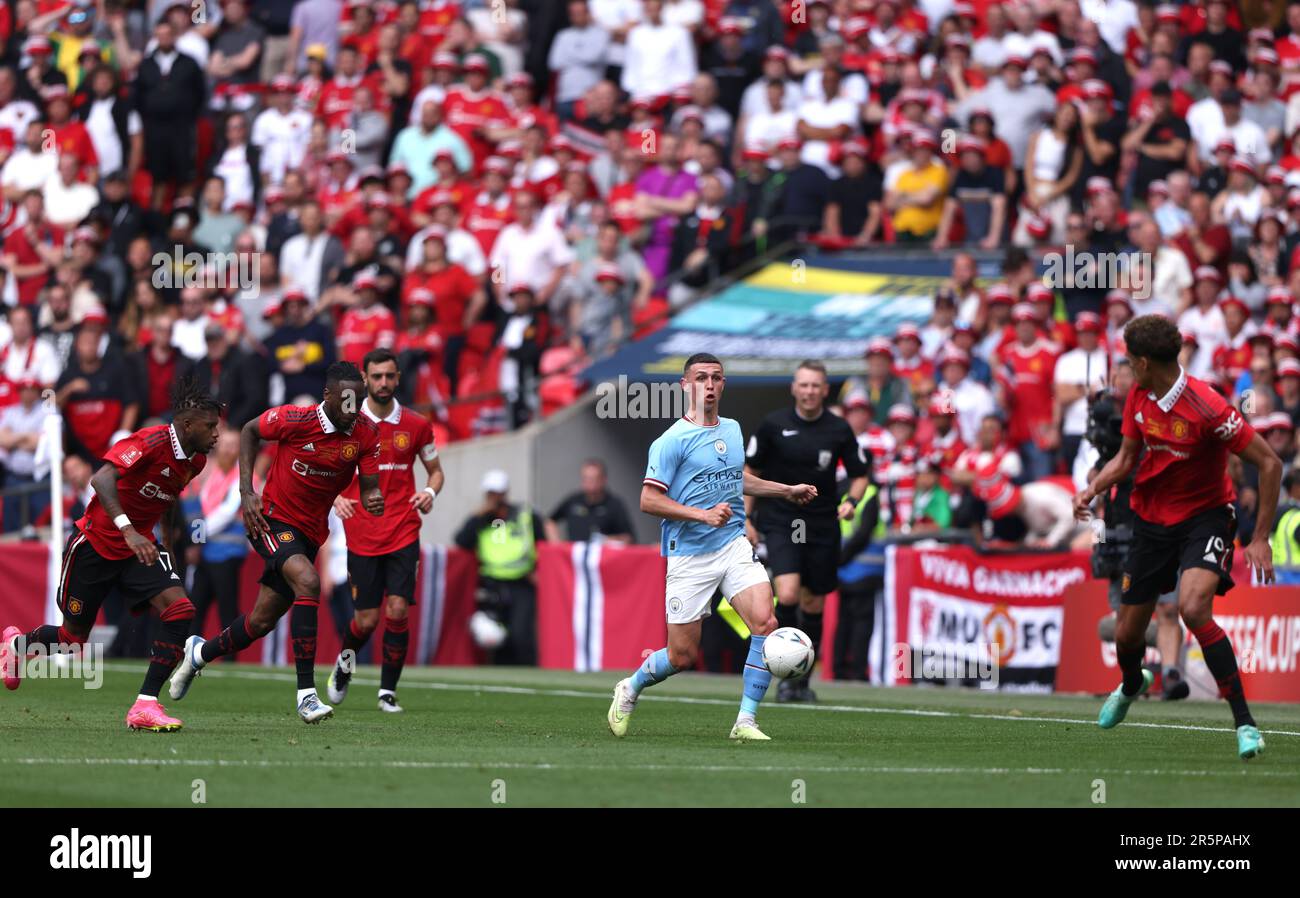 Londres, Royaume-Uni. 03rd juin 2023. Phil Foden (MC) à la finale de la coupe Emirates FA Manchester City contre Manchester United au stade Wembley, Londres, Royaume-Uni, le 3rd juin 2023. Crédit : Paul Marriott/Alay Live News Banque D'Images