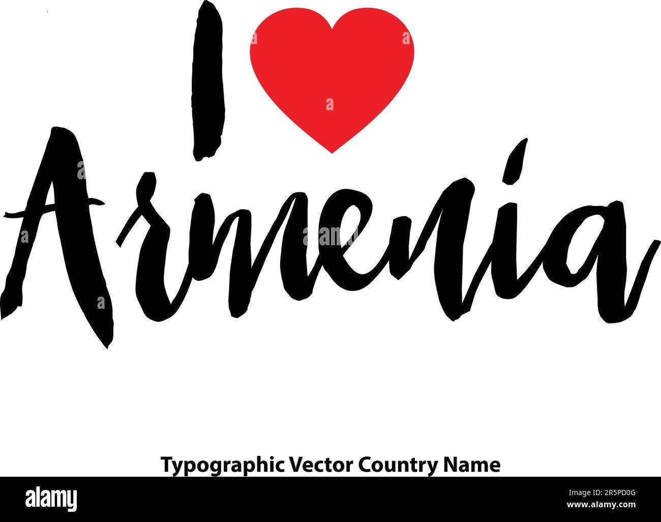 Nom du pays en typographie élégante lettrage texte Vector Art Design Illustration de Vecteur