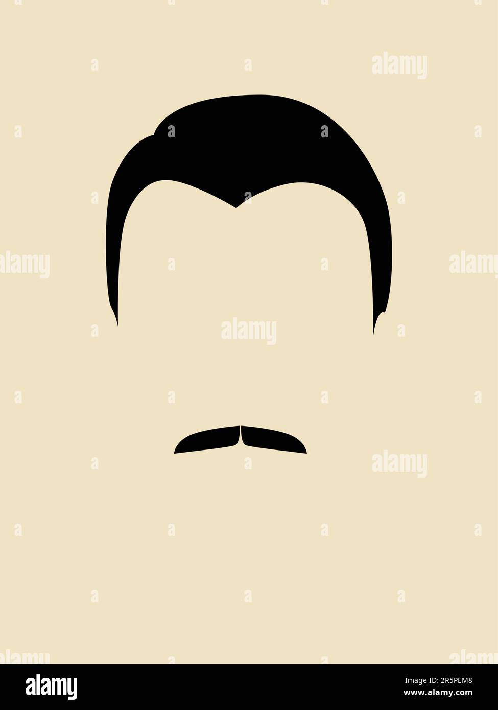 Graphique simple d'un visage d'homme avec moustache Illustration de Vecteur