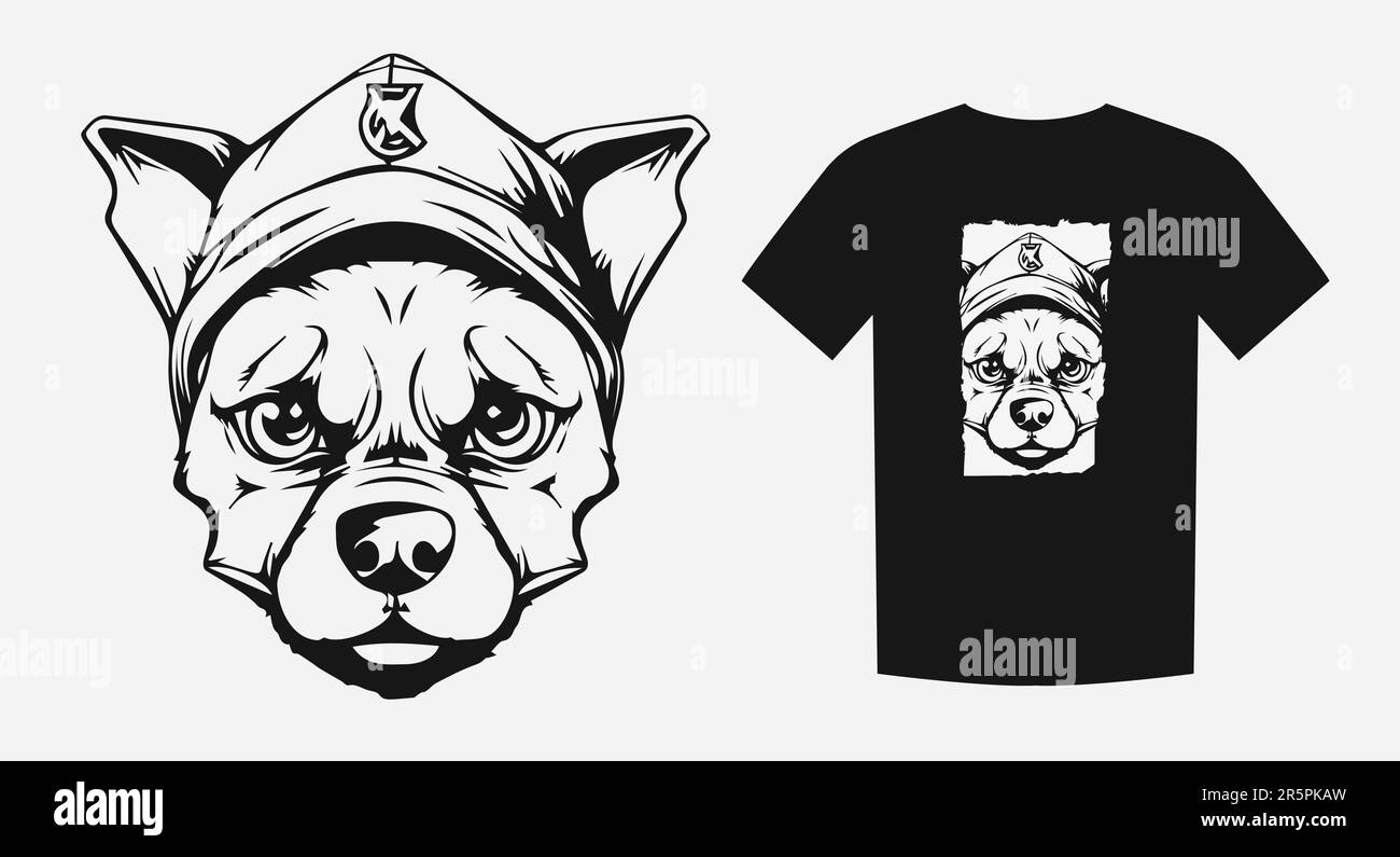 Illustration d'un bouledogue intense : féroce, fort et déterminé. Parfait pour la marchandise et les tirages. Illustration vectorielle. Illustration de Vecteur