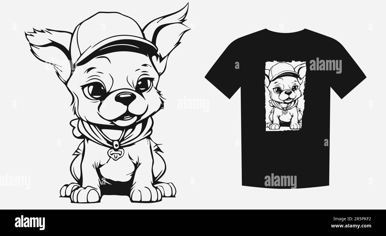 Illustration captivante d'un chiot espiègle et cacheté. Parfait pour les tee-shirts et les imprimés. Illustration vectorielle. Illustration de Vecteur