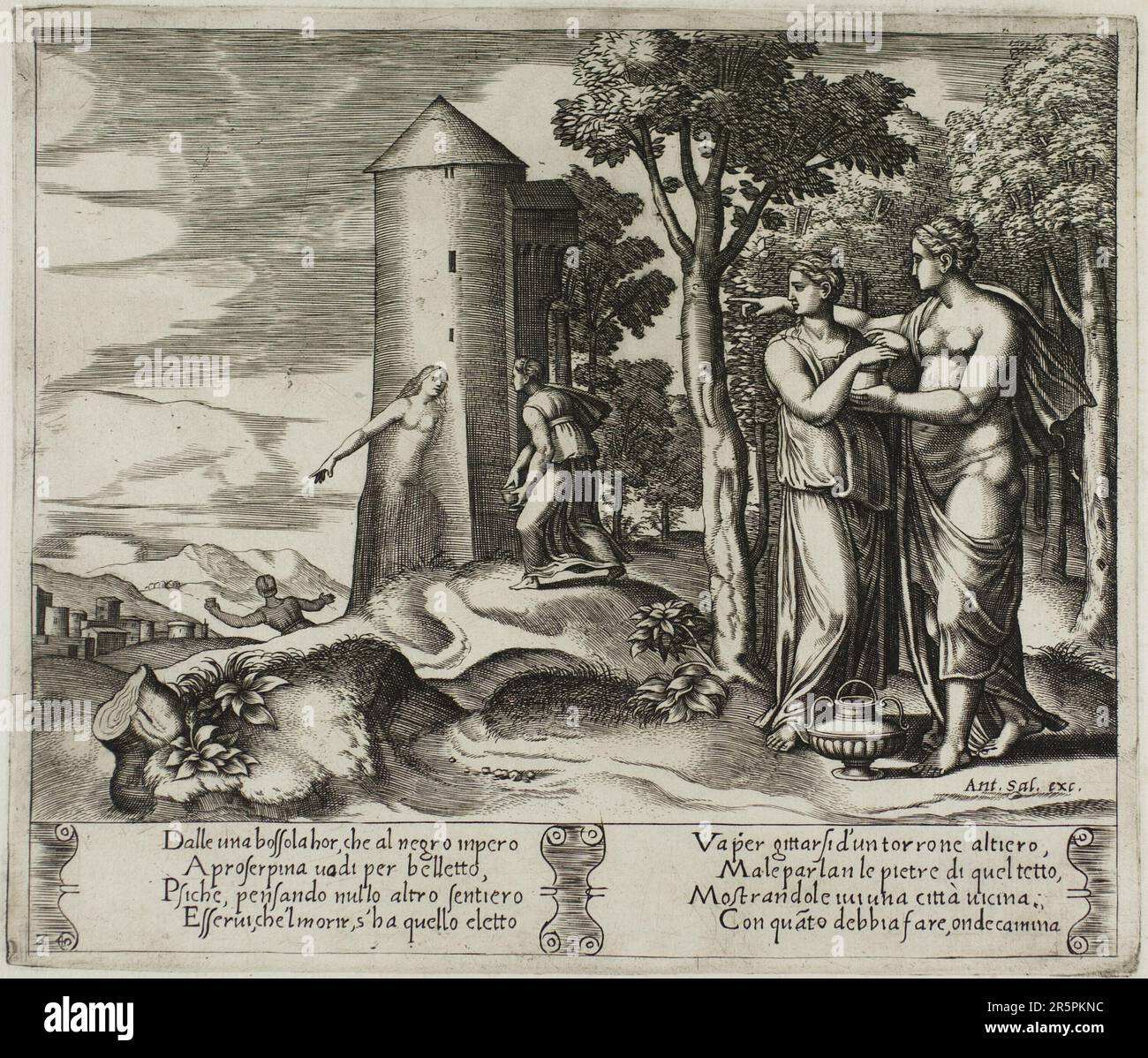 Feuilles psyché pour le monde entier Date: 1530/40 artiste: Maître de la matrice (Italien, actif c. 1530-1560) après Michiel Coxcie I (Flamand, 1499-1592) Banque D'Images