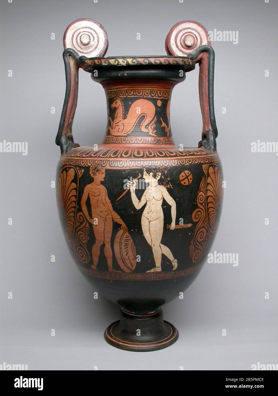 Amphora (pot de stockage) Date: 4th siècle BCE artiste: Faliscan; Latium, Italie Banque D'Images