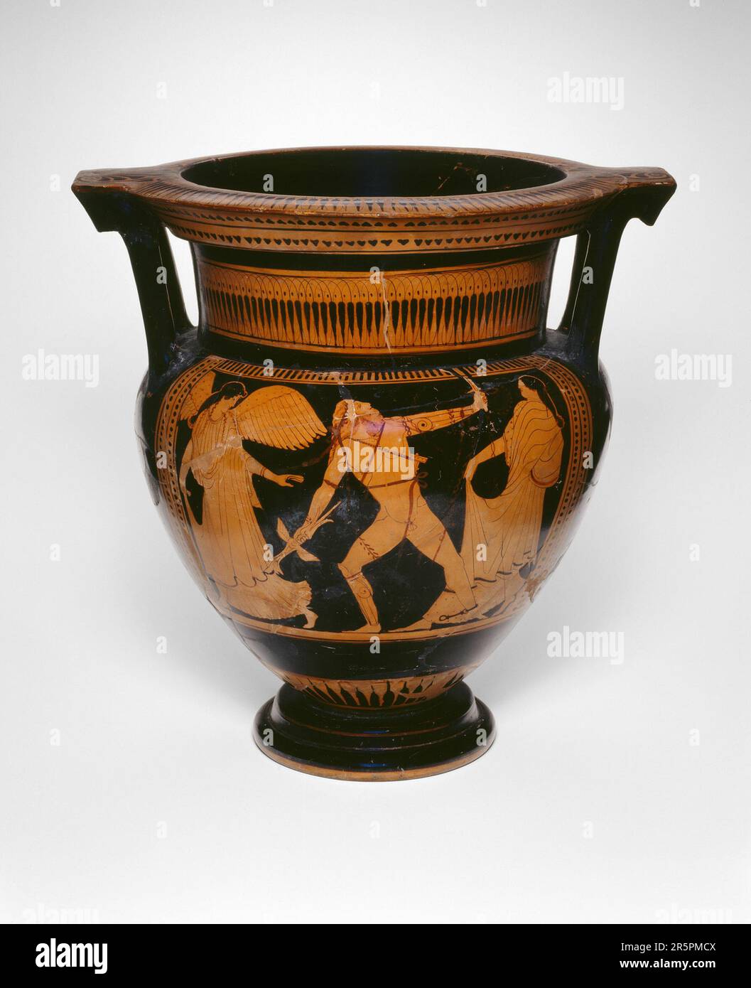 Column-Krater (bol de mélange) Date: Vers 460 BCE Mannerist Group grec; Athènes les Grecs ont dilué leur vin en le mélangeant avec de l'eau, qui sont tous deux Banque D'Images