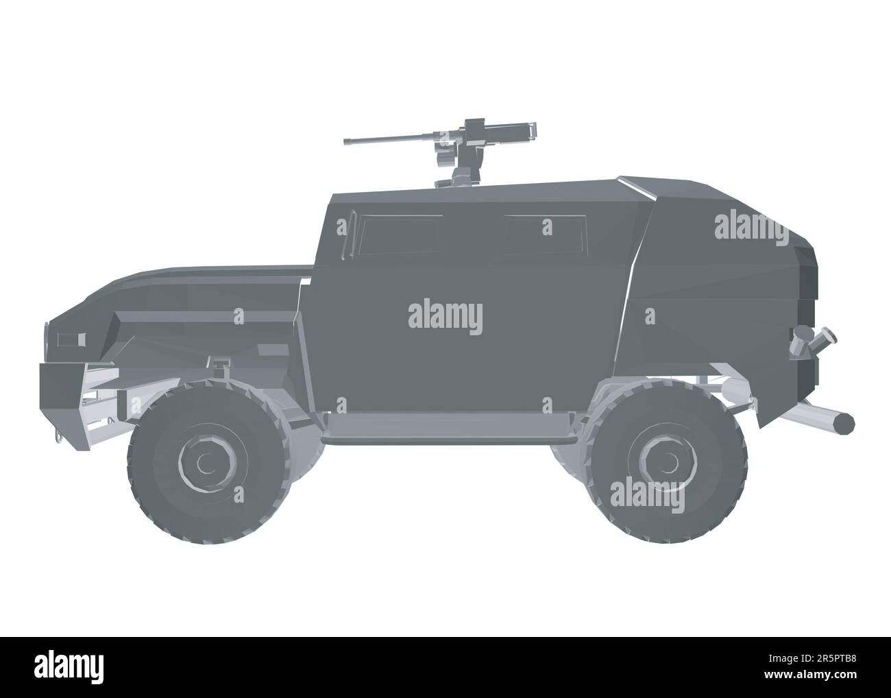 Illustration de la conception du vecteur de guerre pour le transport par camion de l'armée. Camion dans le désert. 3D voiture blindée. SUV militaire polygonal. Véhicule tout-terrain. VEC Illustration de Vecteur