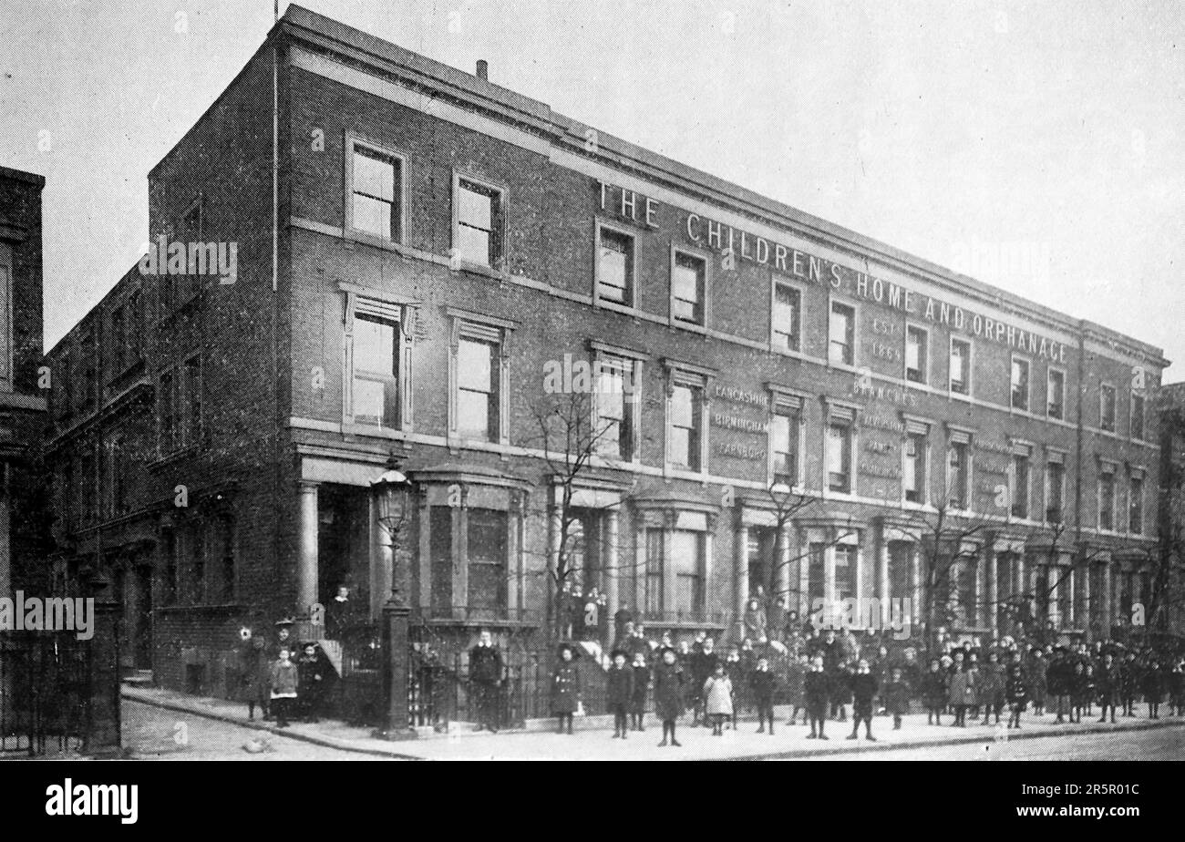 La maison des enfants à Bonner Road, est de Londres, c1871. Le révérend Thomas Bowman Stephenson (1839-1912), ministre méthodiste, est le fondateur de ce qui est devenu le foyer national des enfants et, plus tard, l’Institut Wesley des diaconesses. Banque D'Images