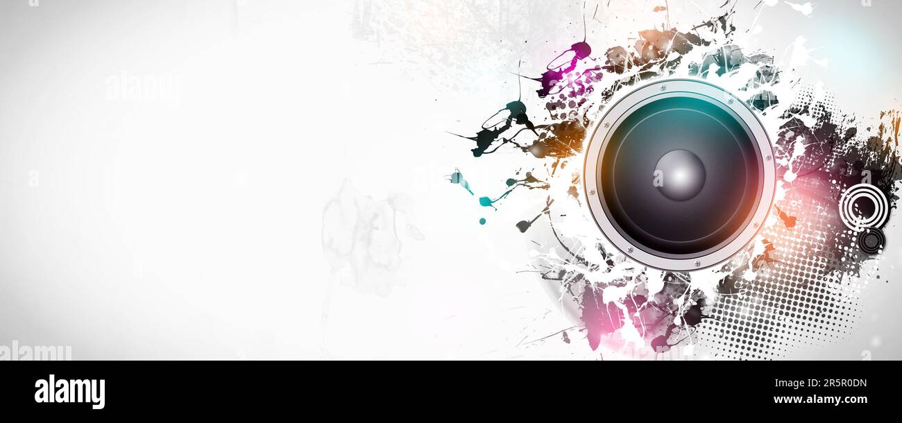 bannière de haut-parleur grunge rock. fond de texture de bruit de fête multicolore Banque D'Images
