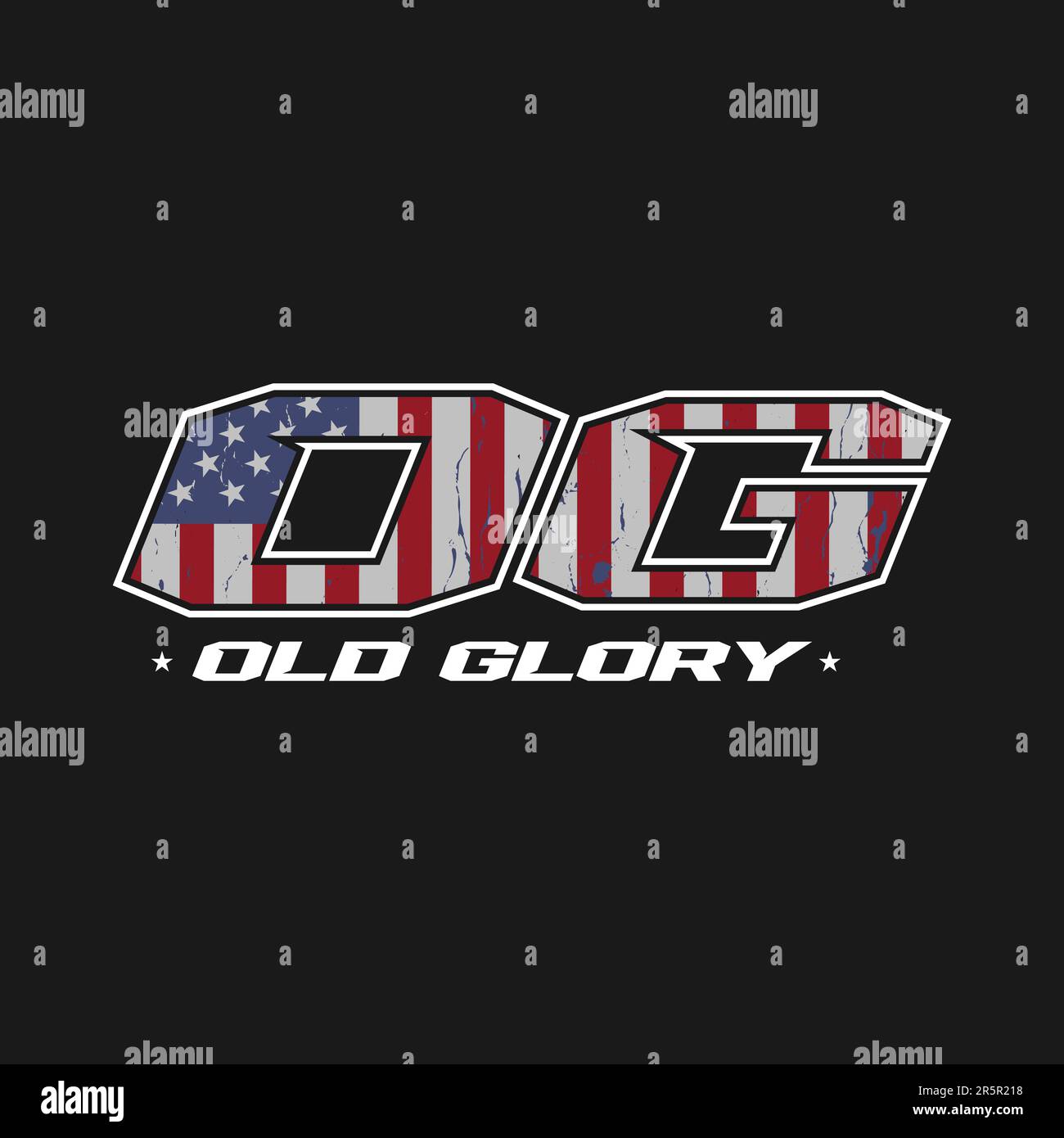 Lettre OG avec le concept du logo American Flag Illustration de Vecteur