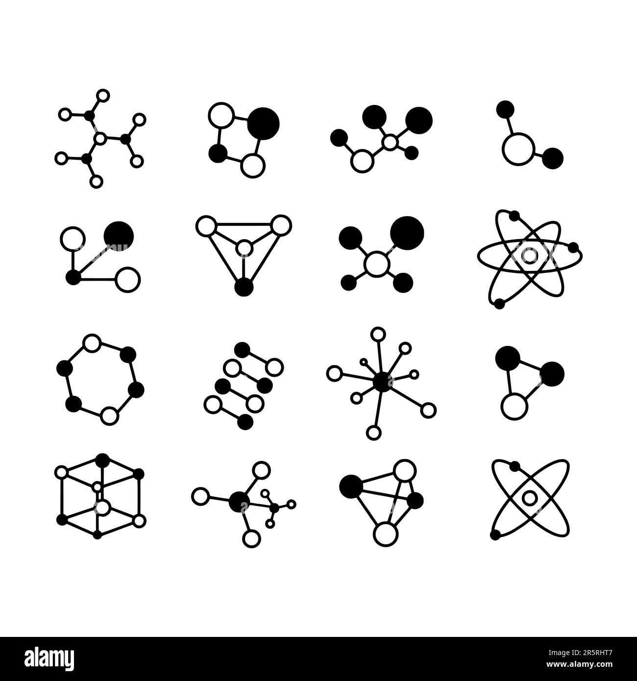 Couleur du modèle d'icône de jeu de molécules modifiable Illustration de Vecteur