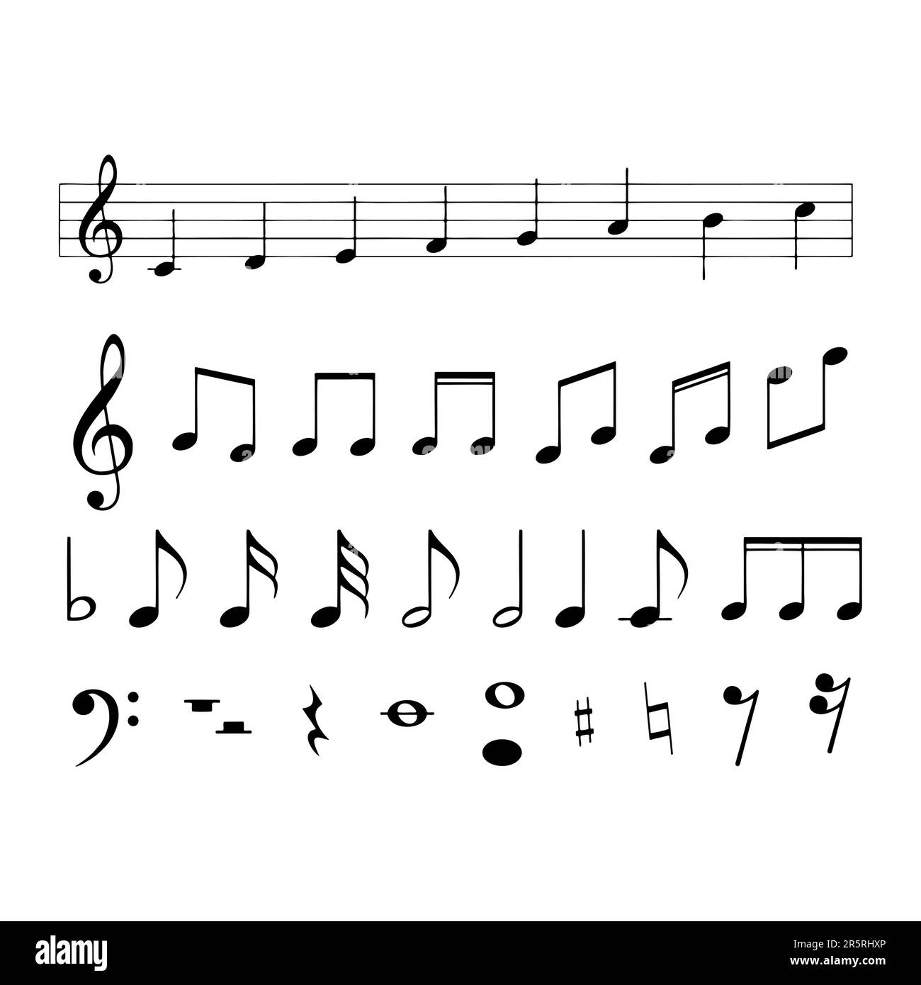 Vector icons set note de musique Illustration de Vecteur